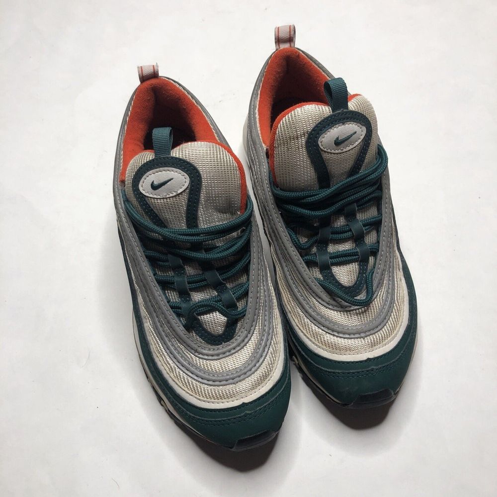 Nike Air Max Shoes Green Gray White 921522-300 Sneakers Miami Dolphins Size 6Y